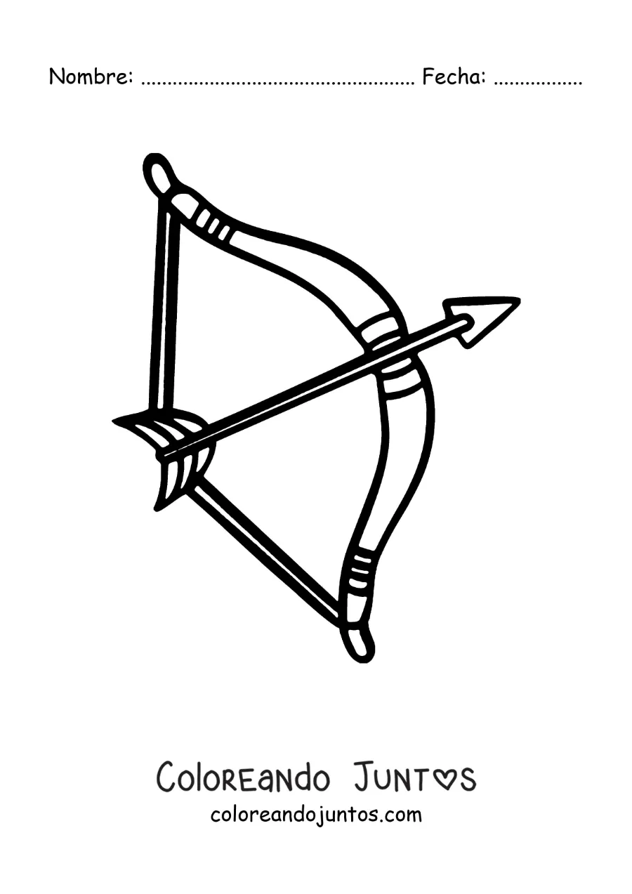 Imagen para colorear de arco de Sagitario fácil