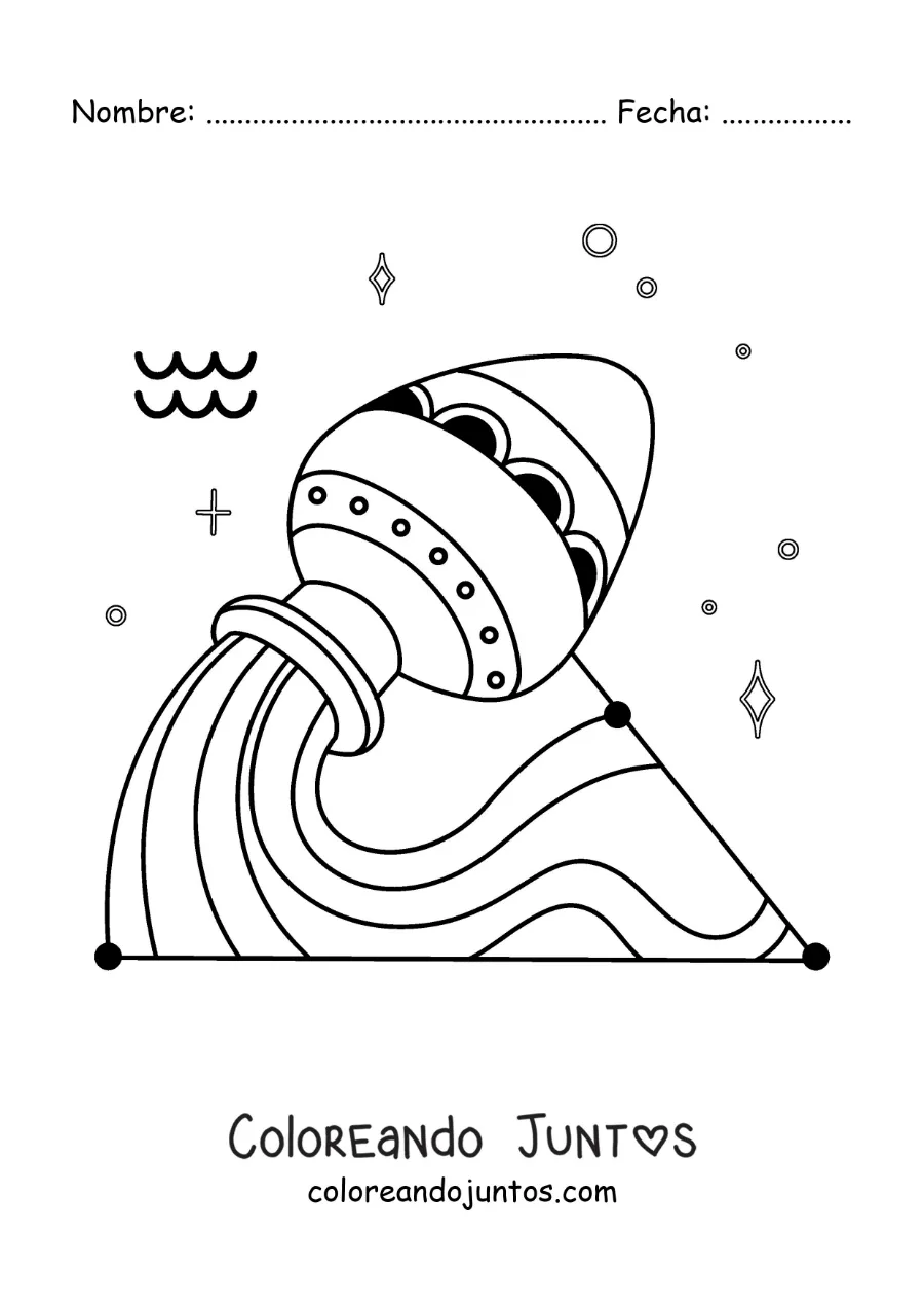 Imagen para colorear de símbolo de Acuario animado