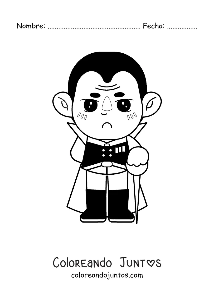 Imagen para colorear de caricatura de Napoleón Bonaparte