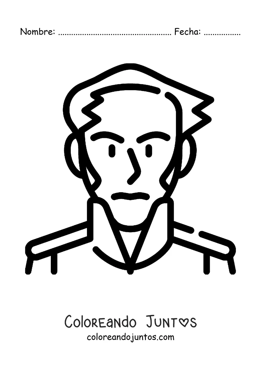 Imagen para colorear de emoji de Simón Bolívar