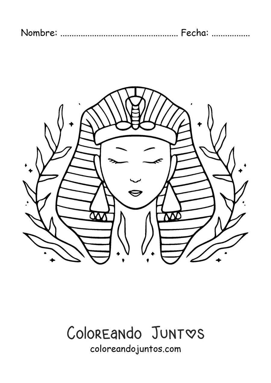 Imagen para colorear de la máscara de Cleopatra