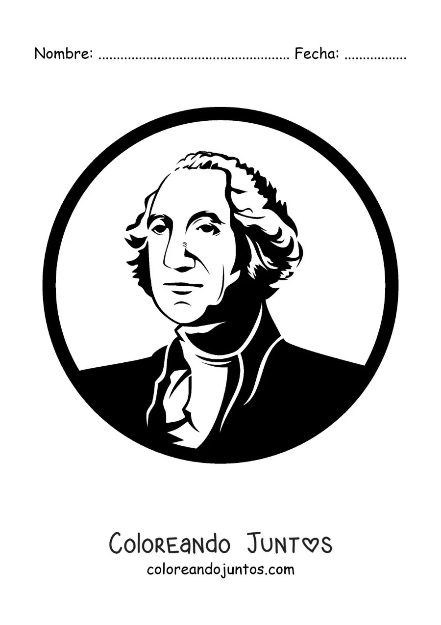 Imagen para colorear de George Washington