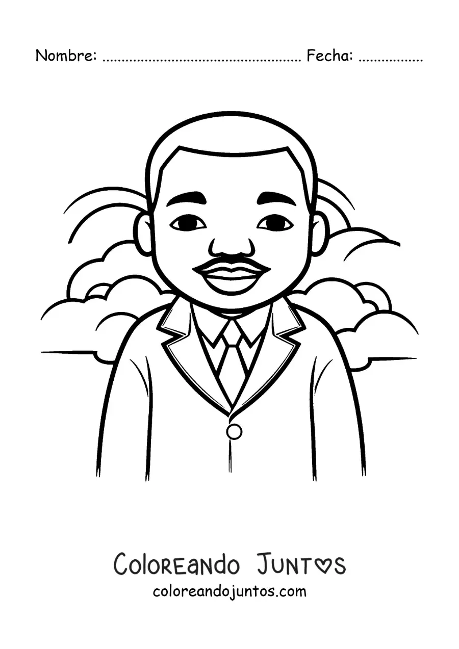 Imagen para colorear de Martin Luther King animado