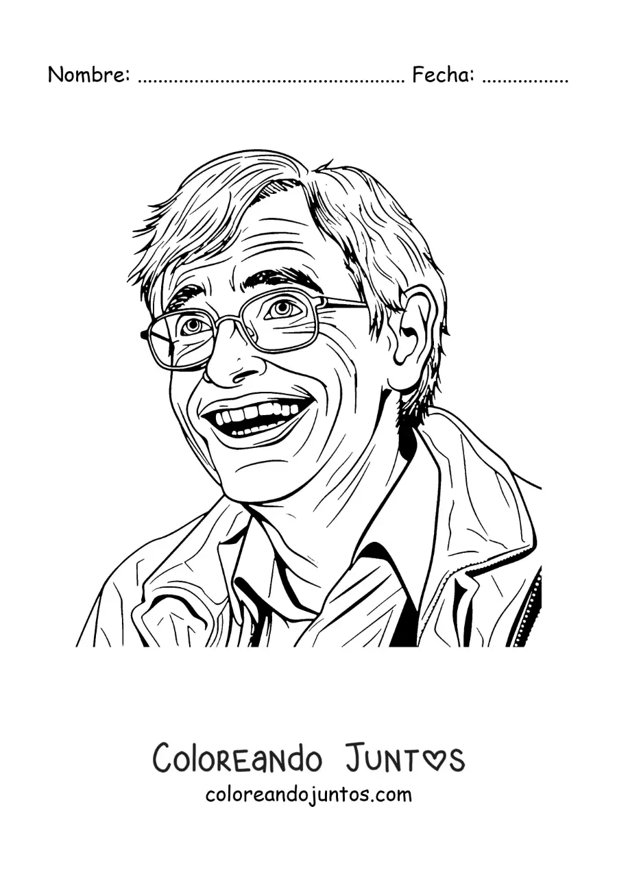 Imagen para colorear de Stephen Hawking joven