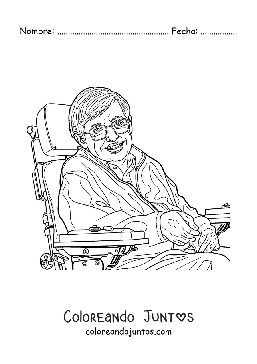 Imagen para colorear de Stephen Hawking