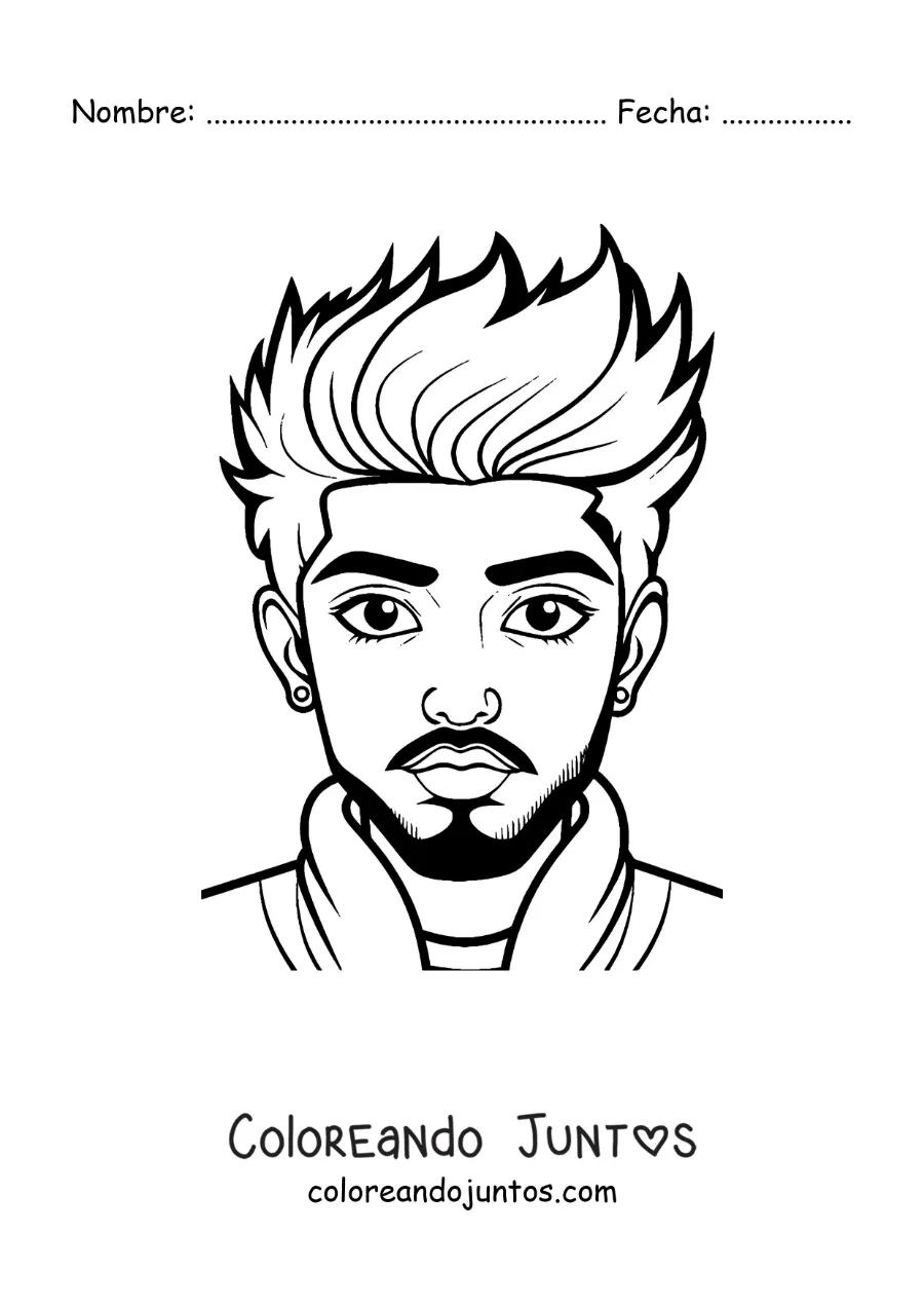 Imagen para colorear de Zayn Malik en caricatura