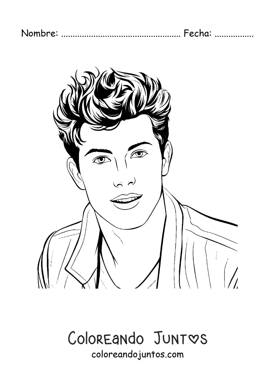 Imagen para colorear de Shawn Mendes animado