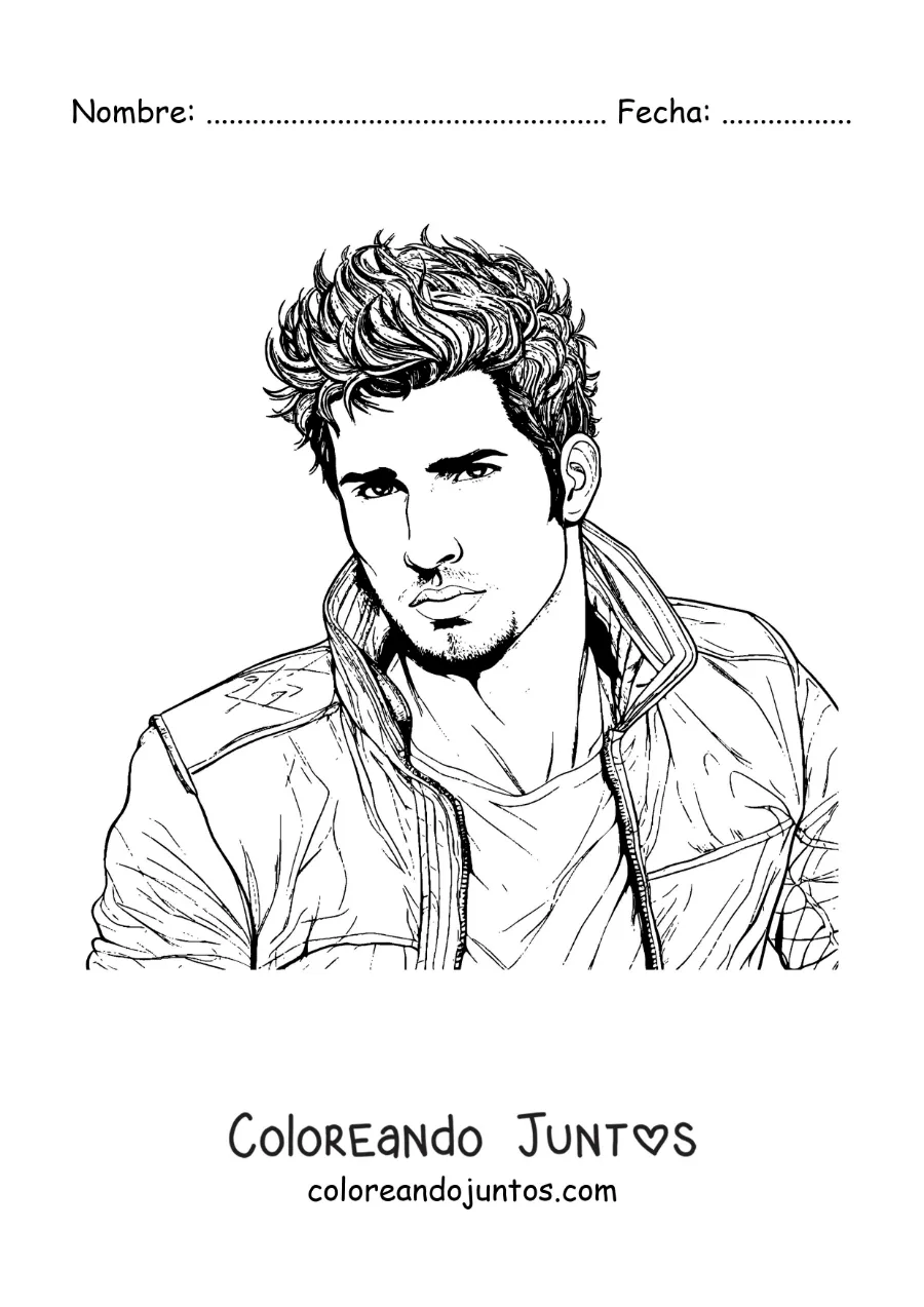 Imagen para colorear de Sebastián Yatra animado