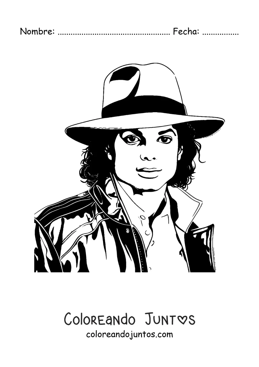 Imagen para colorear de el rostro de Michael Jackson