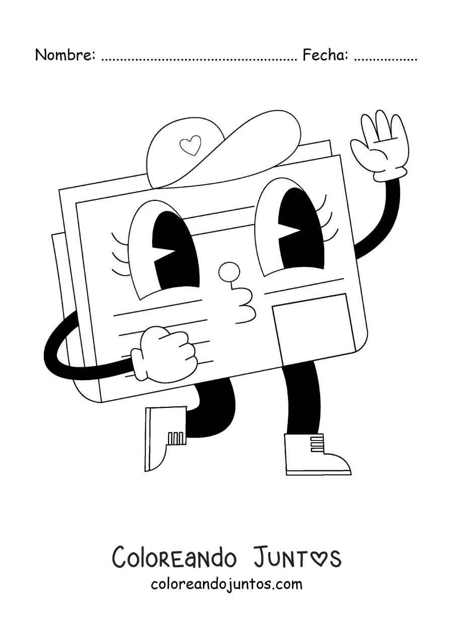 Imagen para colorear de una caricatura de un periódico animado