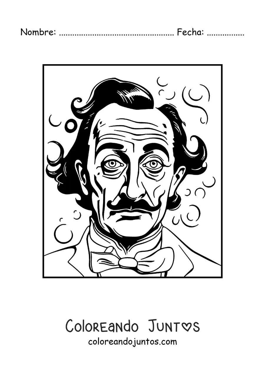 Imagen para colorear de salvador dalí
