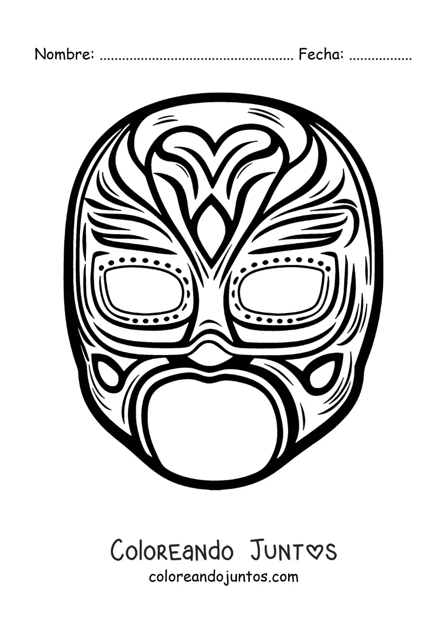 Imagen para colorear de diseño de máscara de luchador