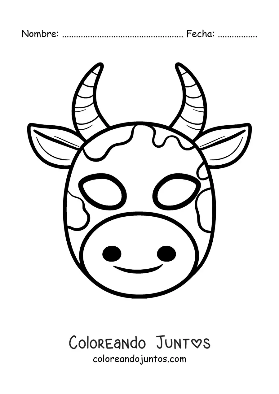 Imagen para colorear de careta de vaca