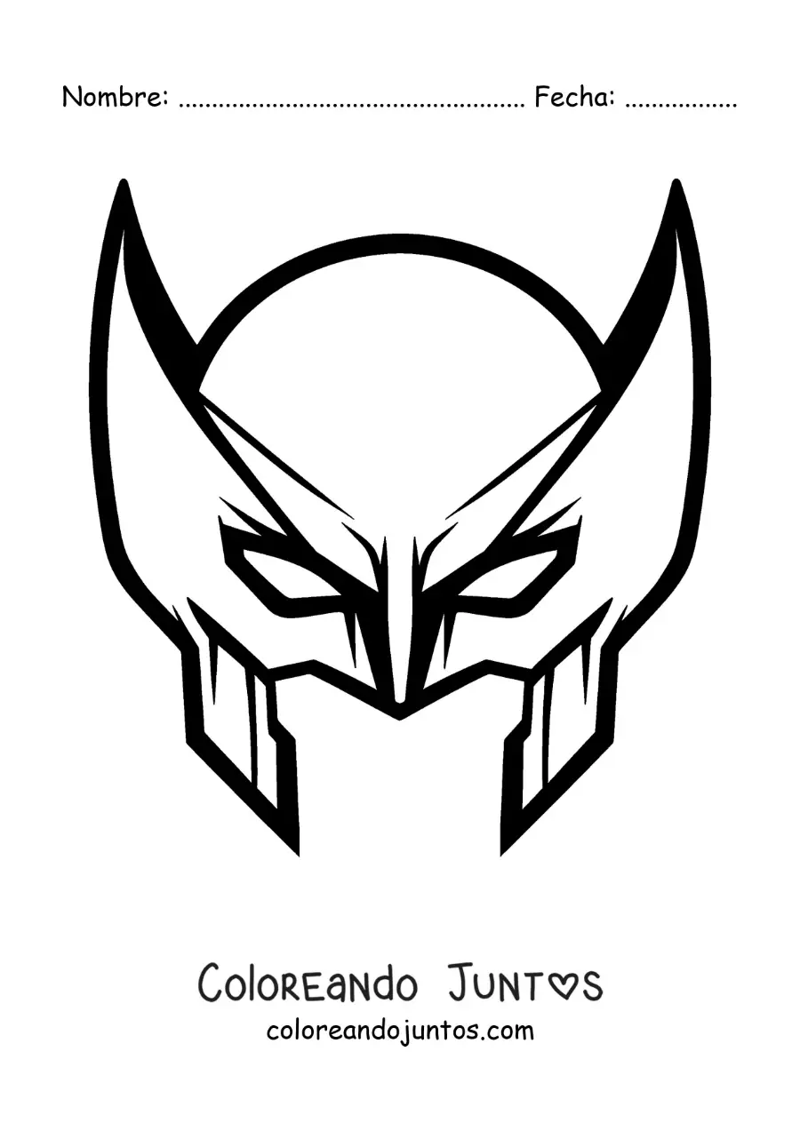 Imagen para colorear de máscara de Wolverine