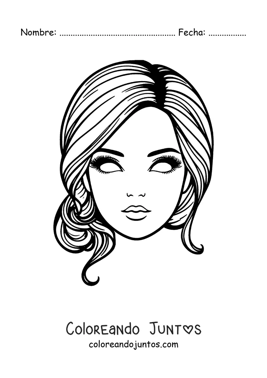 Imagen para colorear de máscara de Barbie