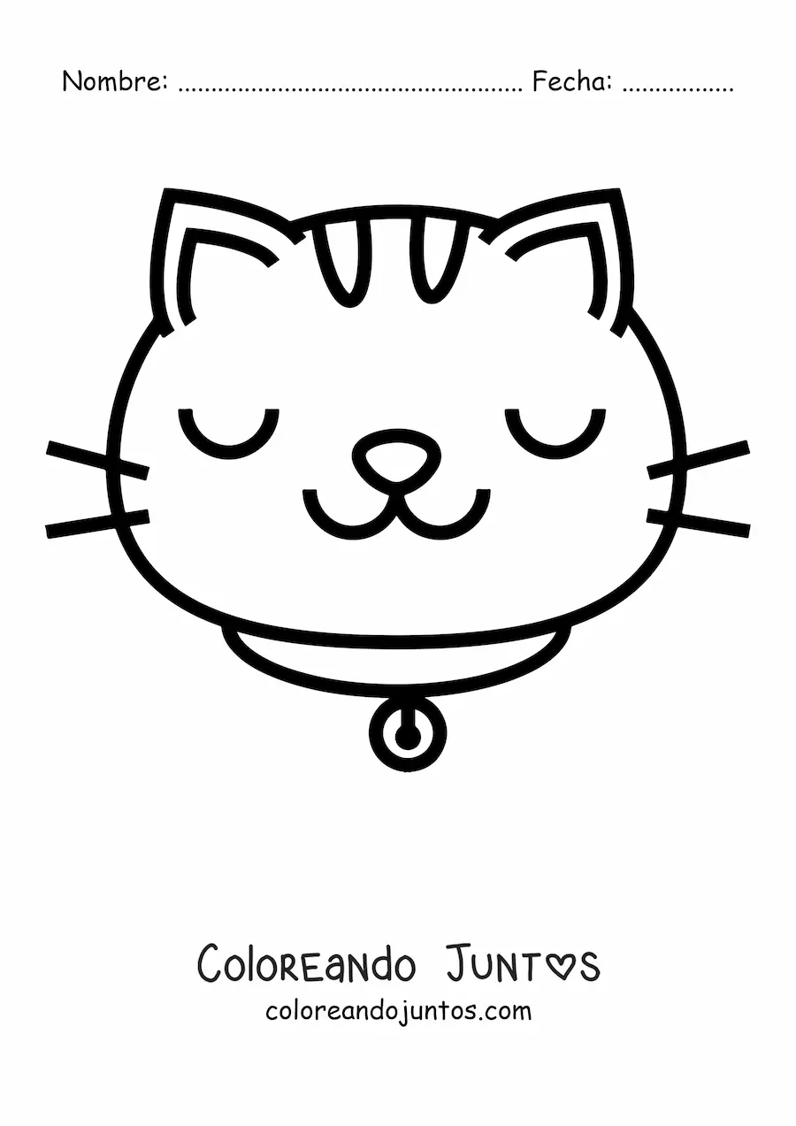 Imagen para colorear de la cara de un gato