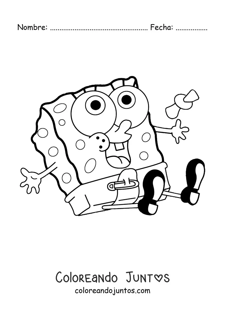 Imagen para colorear de Bob Esponja bebé kawaii