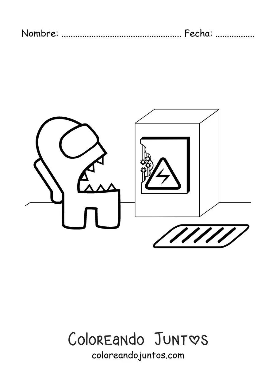 Imagen para colorear de un sabotaje de Among Us