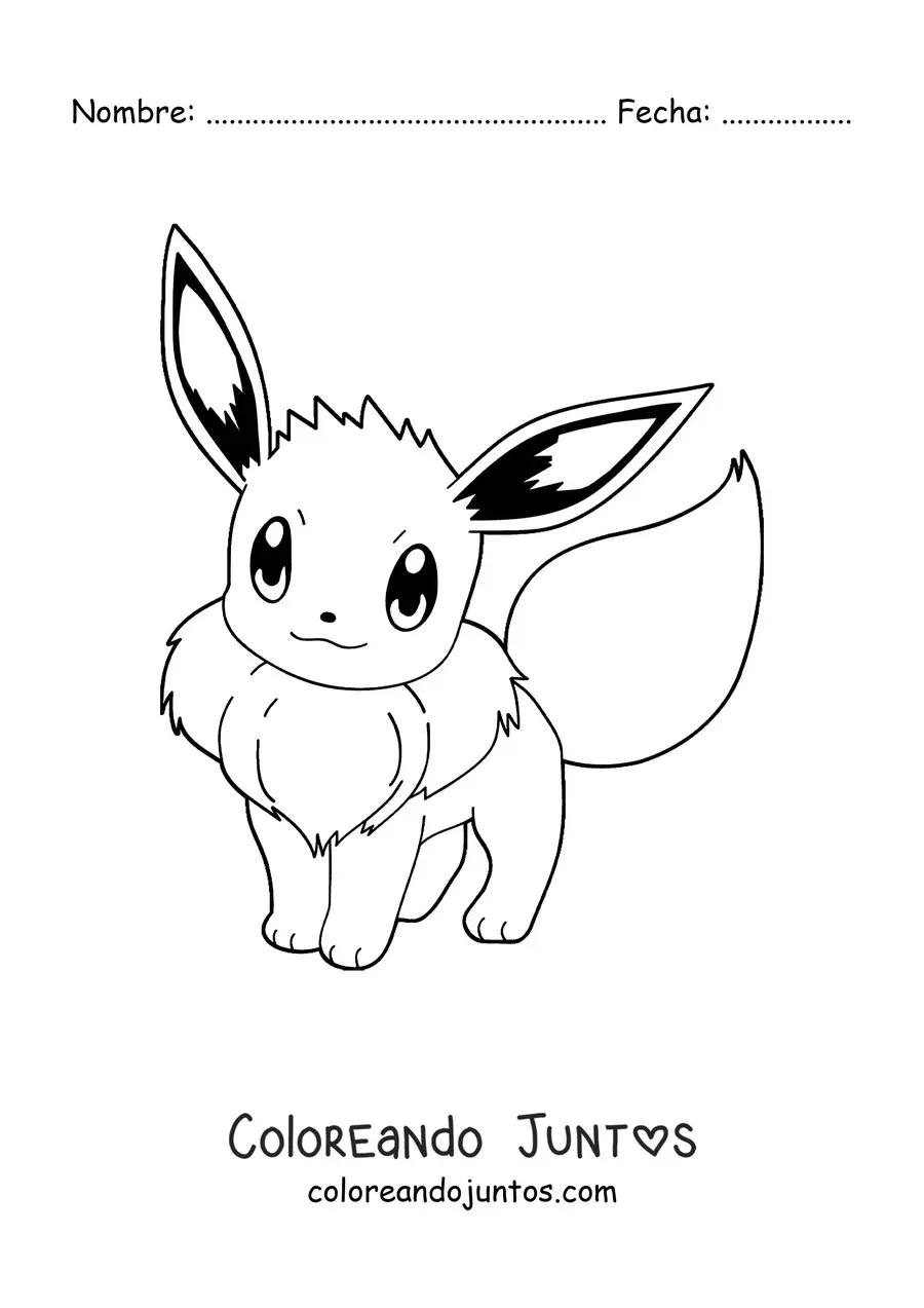 Imagen para colorear del pokémon Eevee