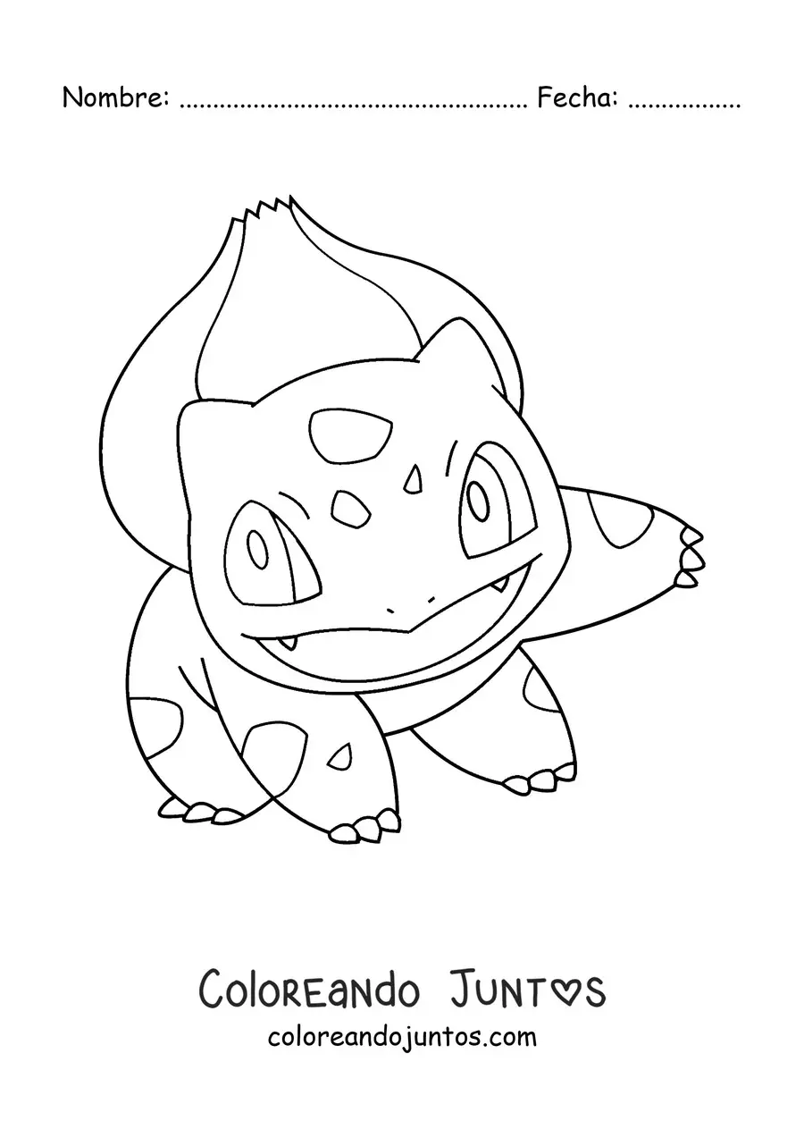 Imagen para colorear del pokémon Bulbasaur