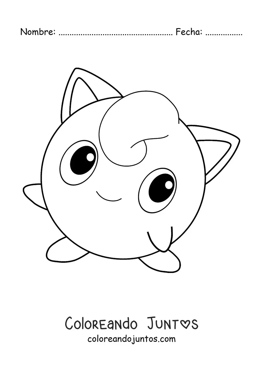Imagen para colorear del pokémon Jigglypuff
