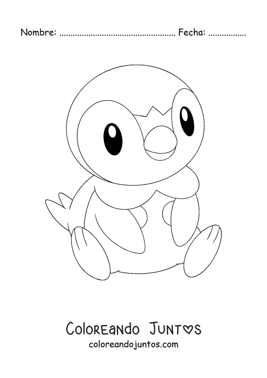 Imagen para colorear del pokémon Piplup