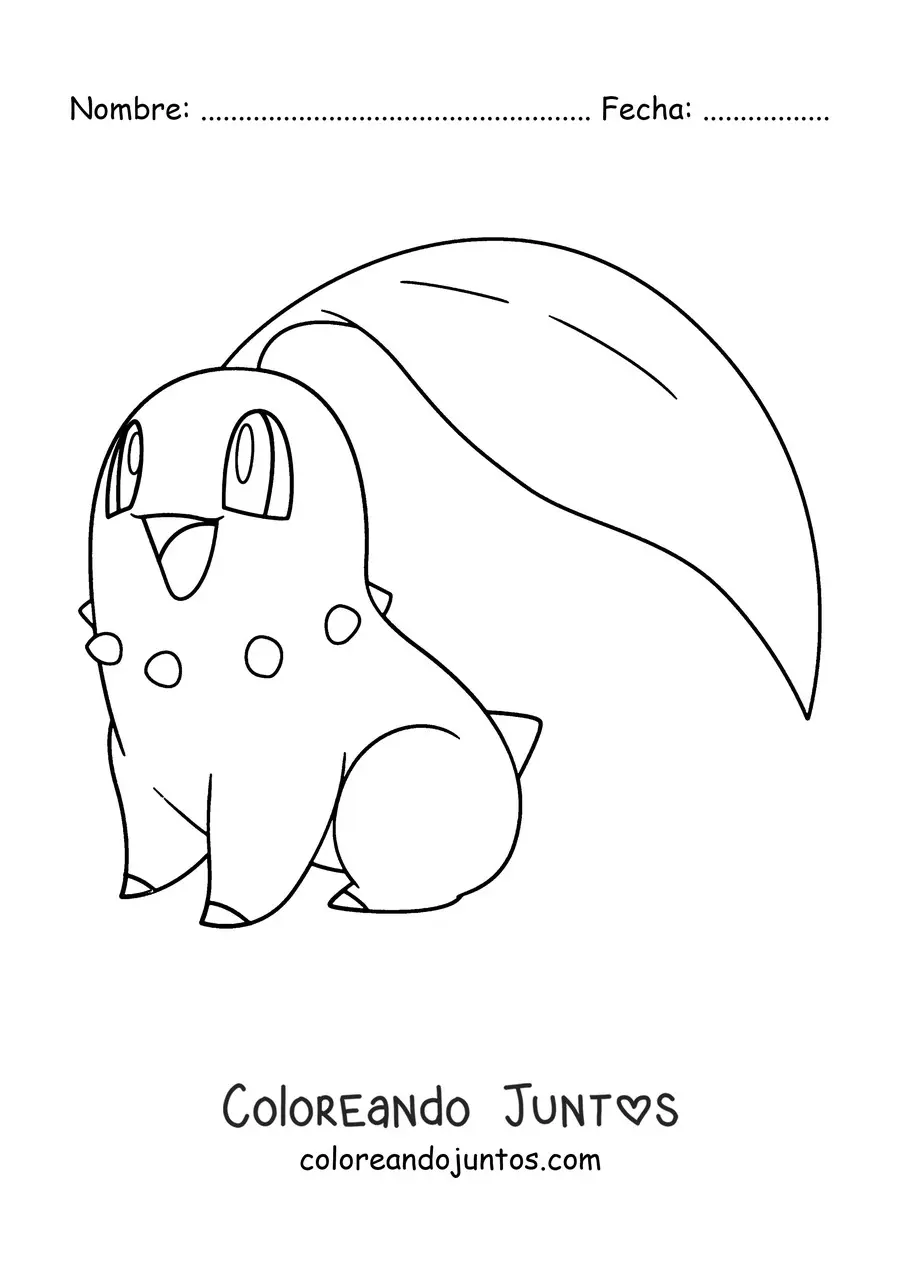 Imagen para colorear del pokémon Chikorita