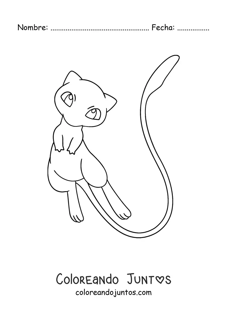 Imagen para colorear del pokémon Mew