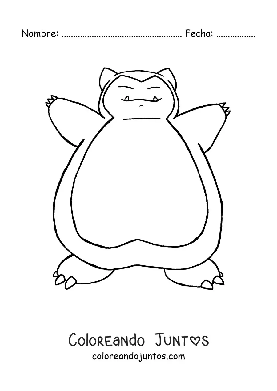 Imagen para colorear del pokémon Snorlax