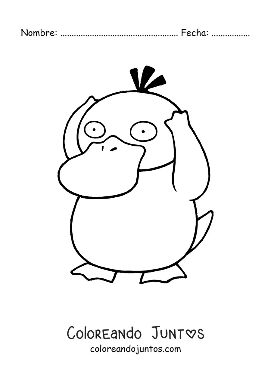 Imagen para colorear del pokémon Psyduck