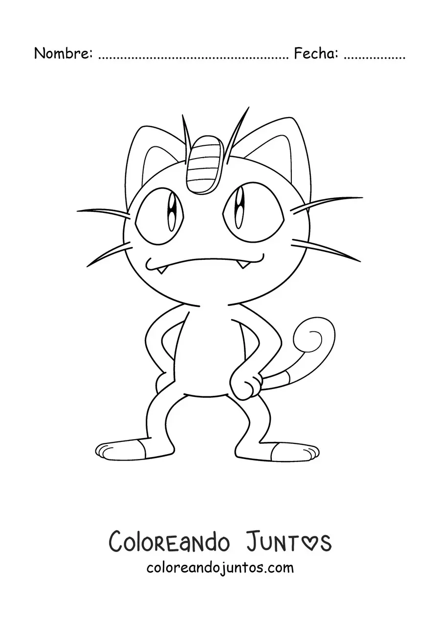 Imagen para colorear del pokémon Meowth