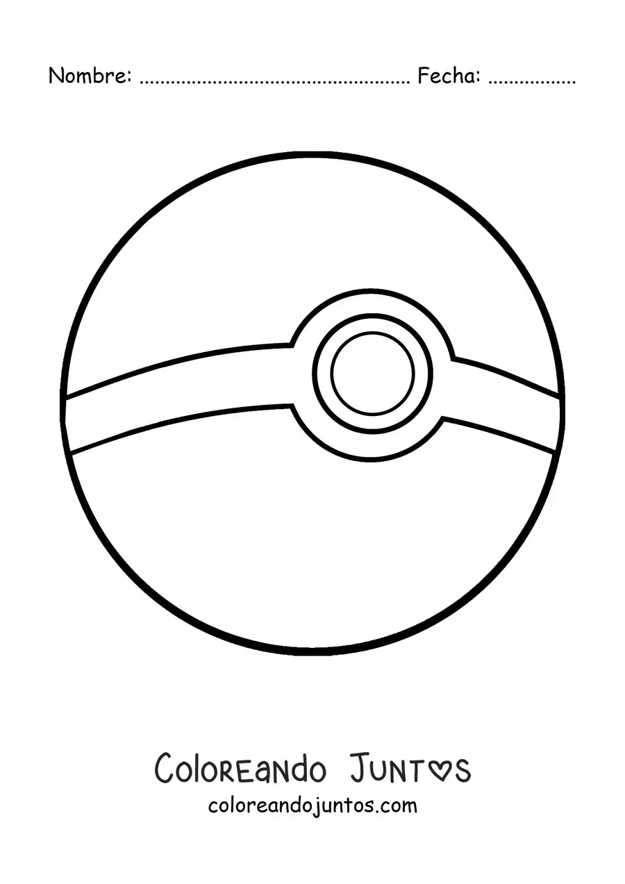 Imagen para colorear de una pokebola