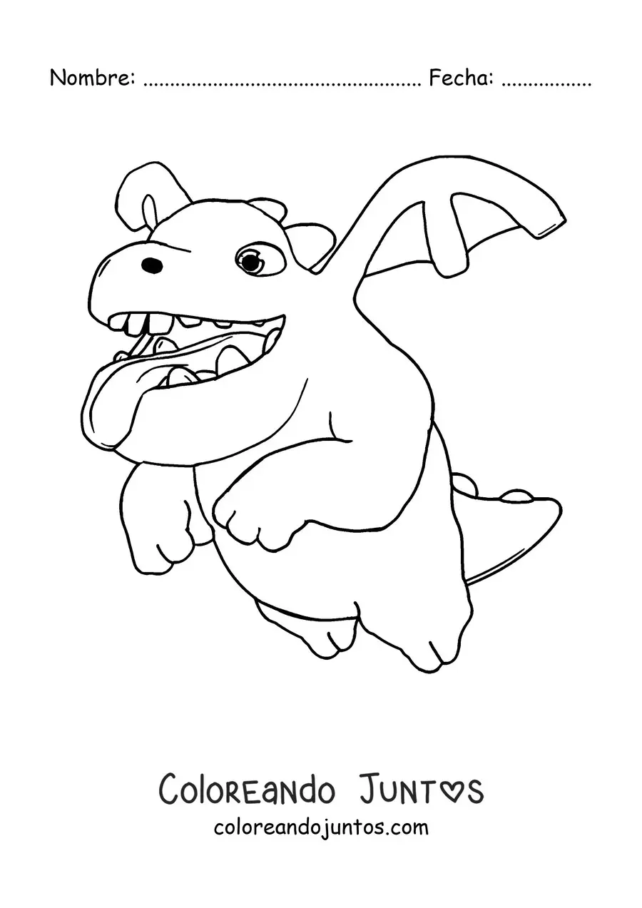 Imagen para colorear de un dragón de Clash Royale