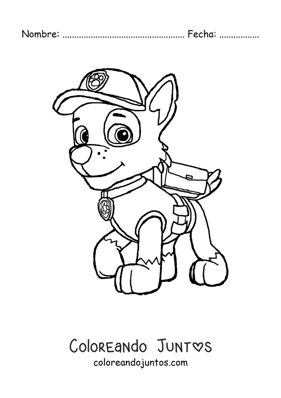 Imagen para colorear de Rocky de Paw Patrol