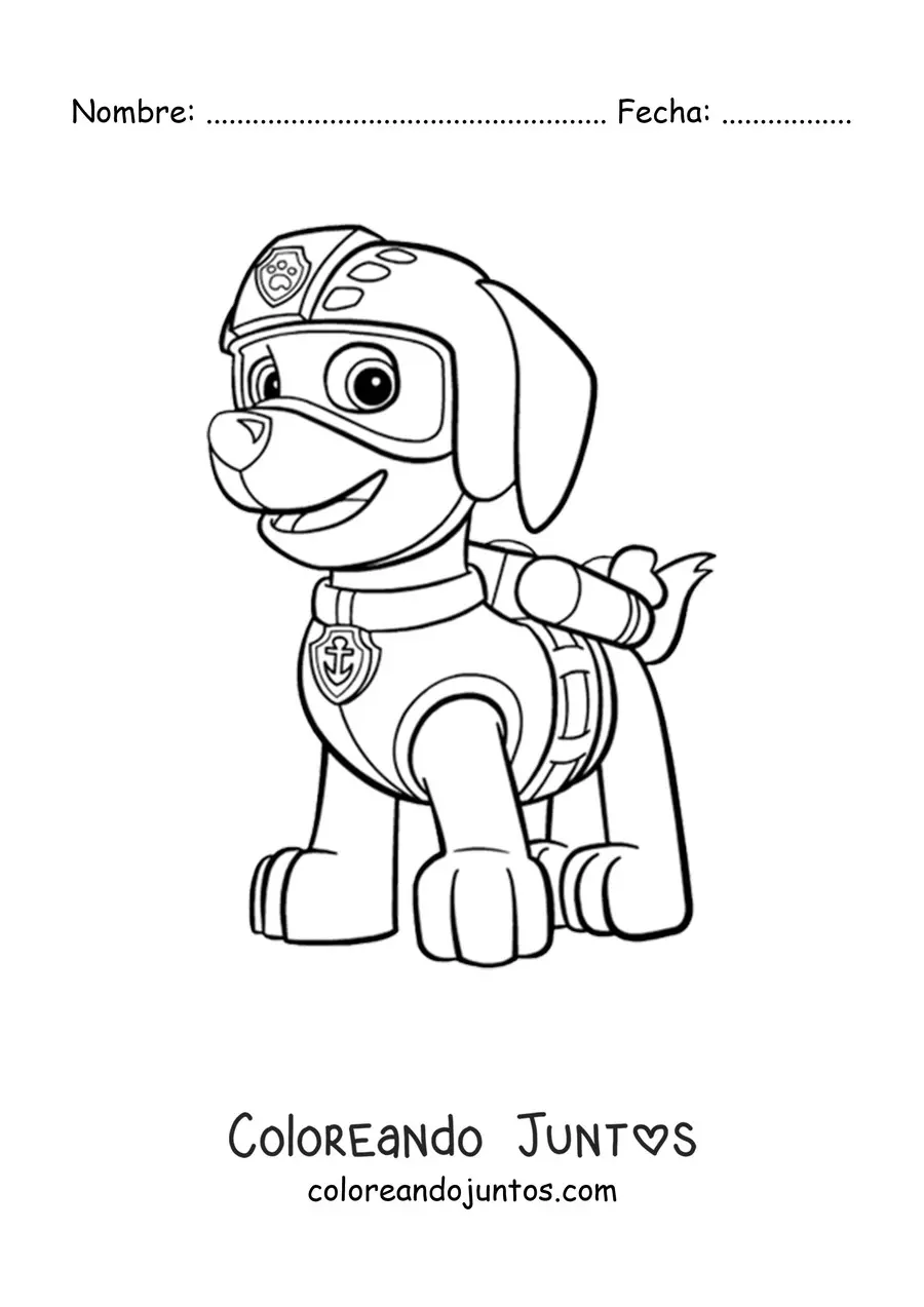 Imagen para colorear de Zuma de Paw Patrol