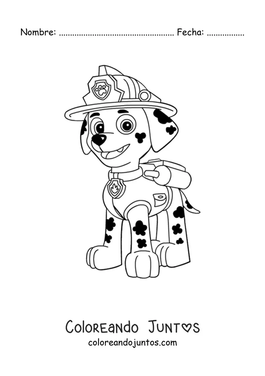 Imagen para colorear de Marshall de Paw Patrol