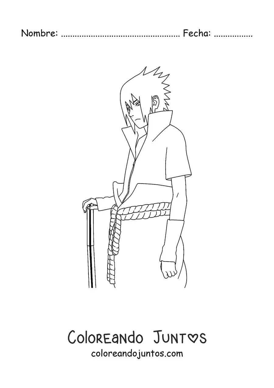 Imagen para colorear de Sasuke Uchiha