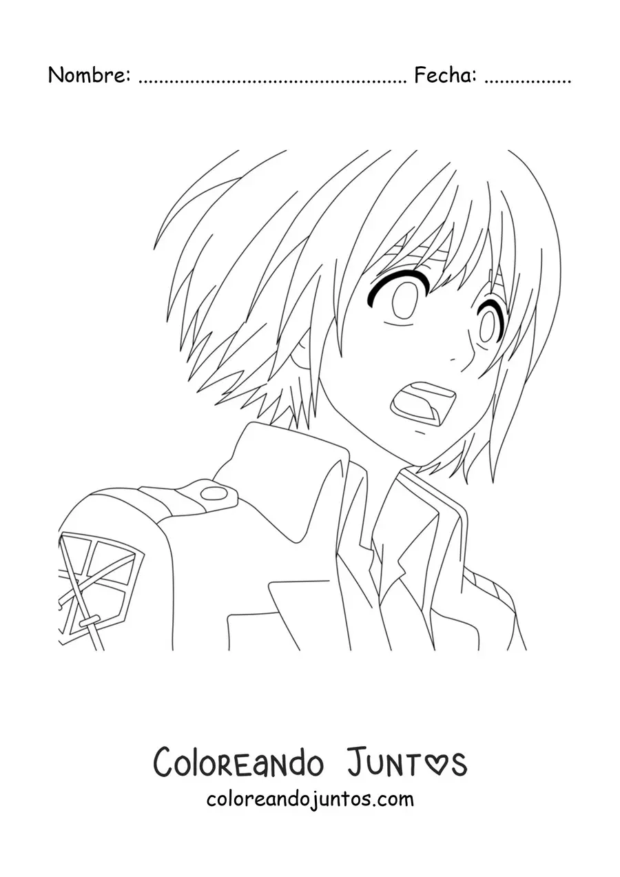 Imagen para colorear de Armin de Attack On Titan