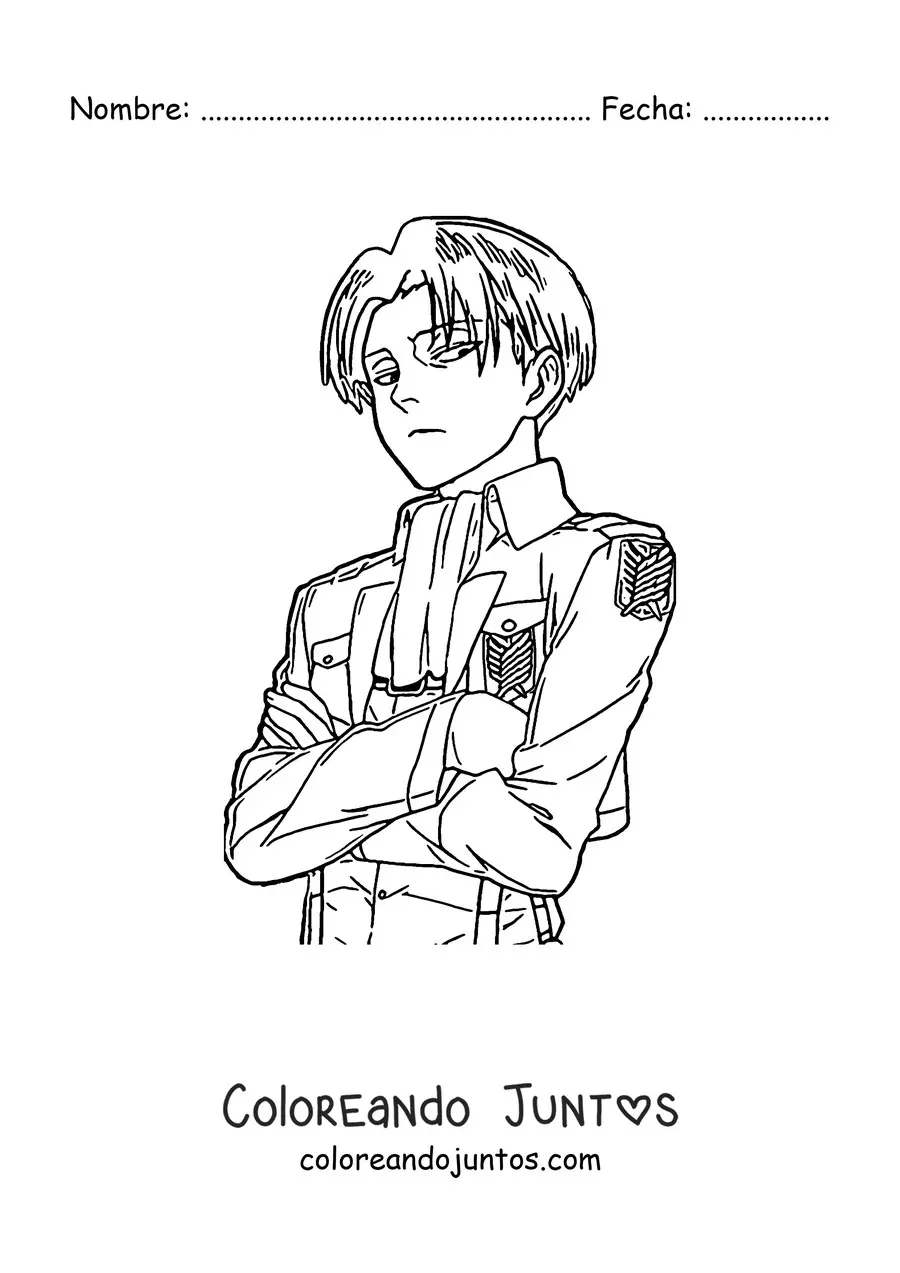 Imagen para colorear de Levi de Attack On Titan