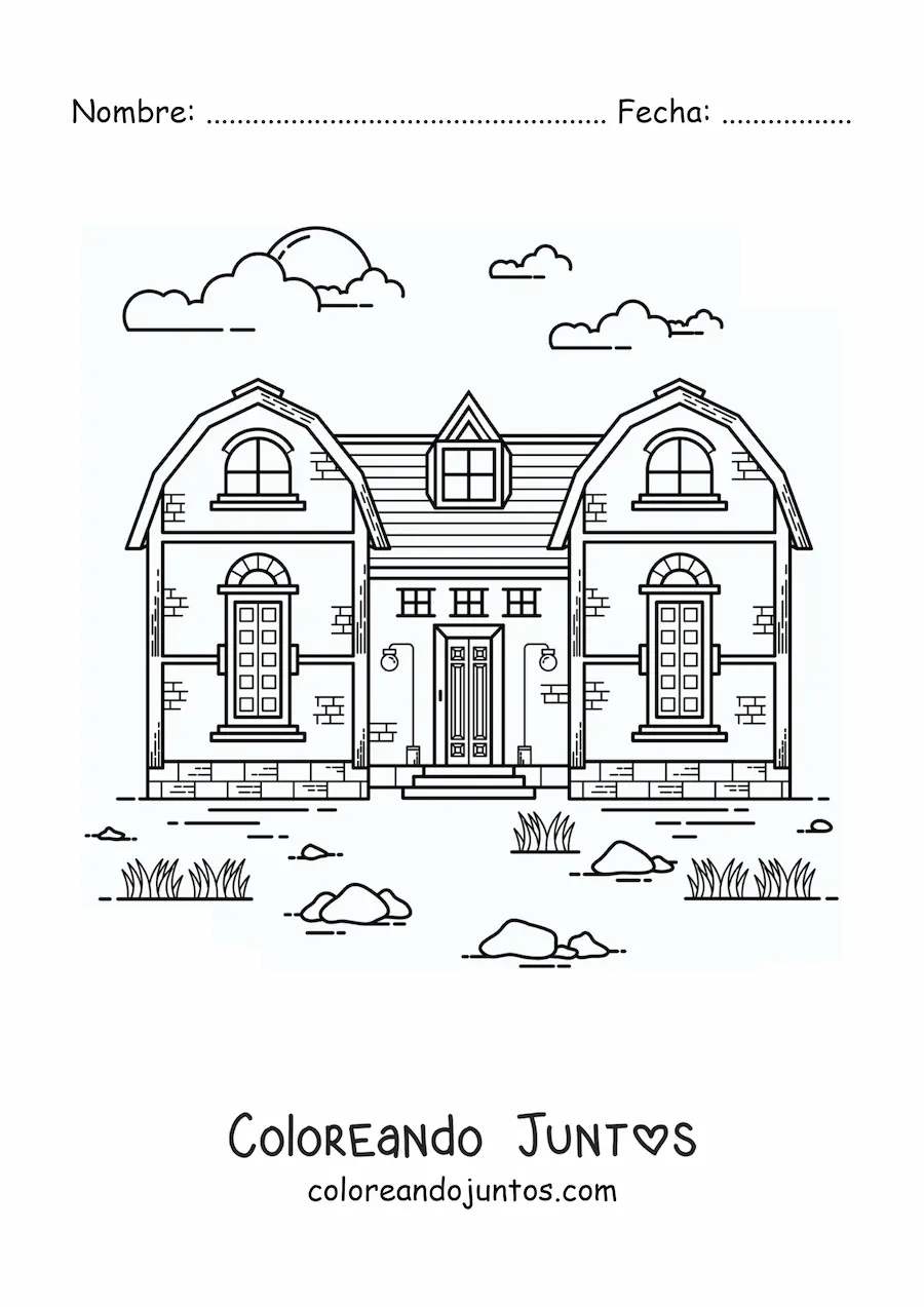 Imagen para colorear de una casa antigua