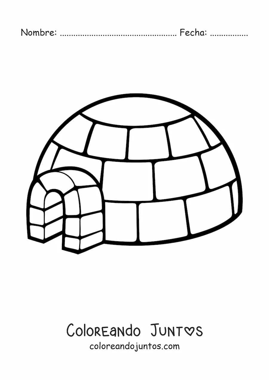 Imagen para colorear de un iglú