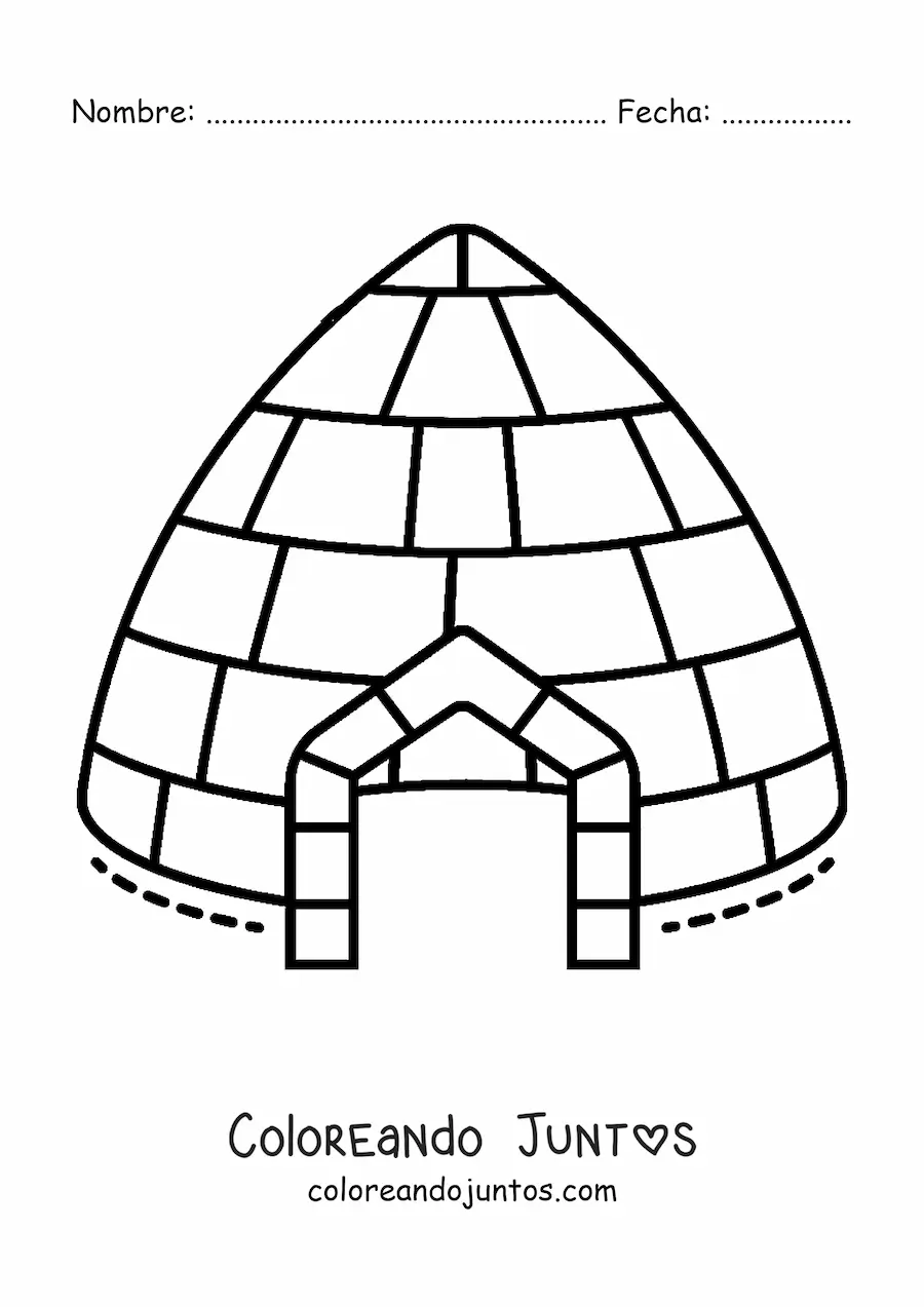 Imagen para colorear de un iglú moderno