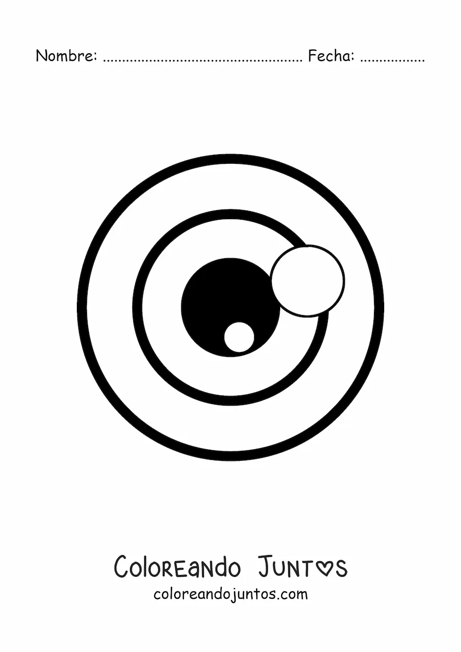 Imagen para colorear de un ojo redondo animado grande