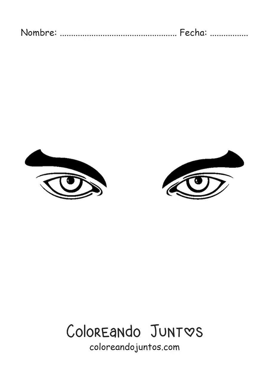 Imagen para colorear de un par de ojos masculinos