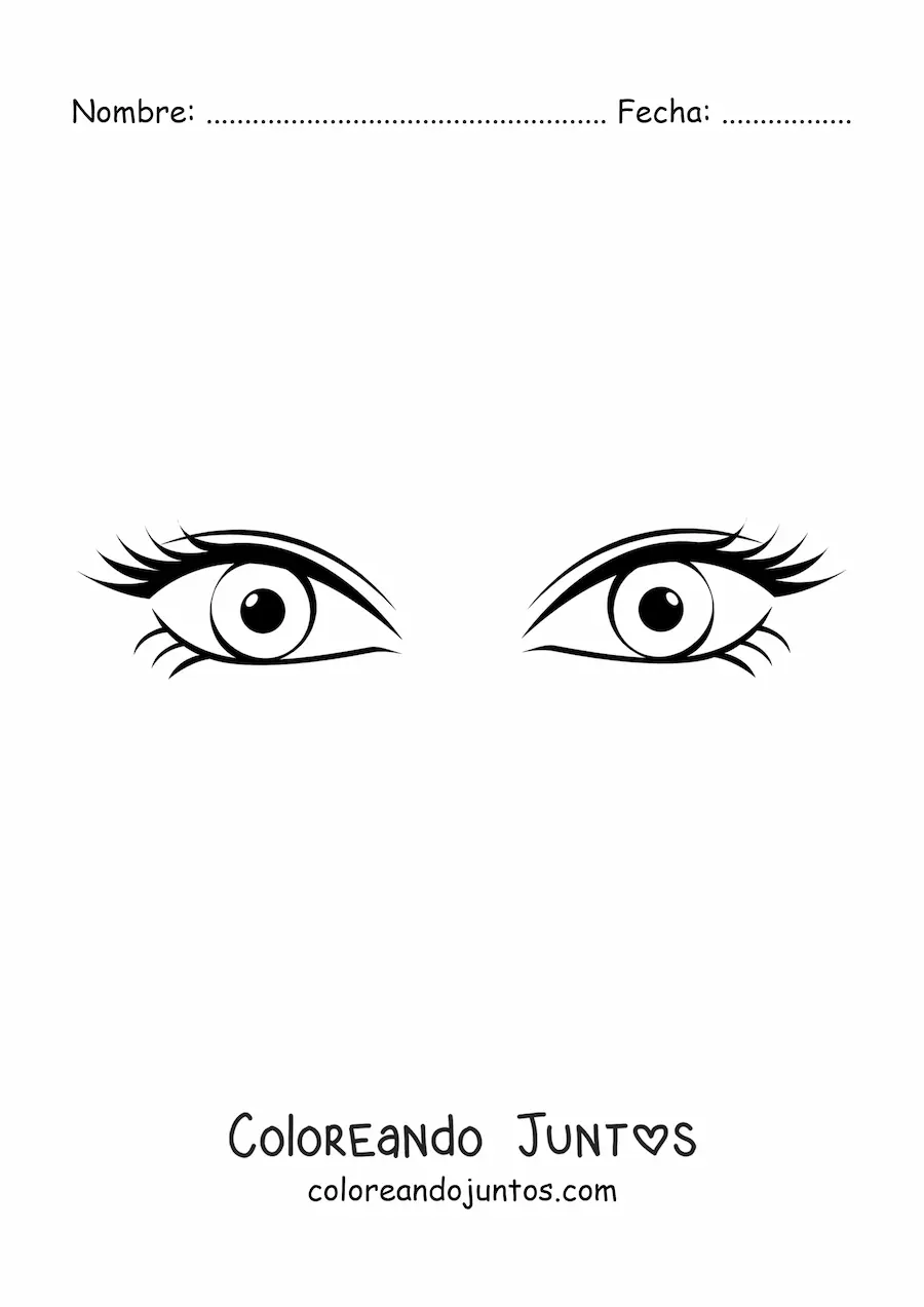 Imagen para colorear de un par de ojos bonitos