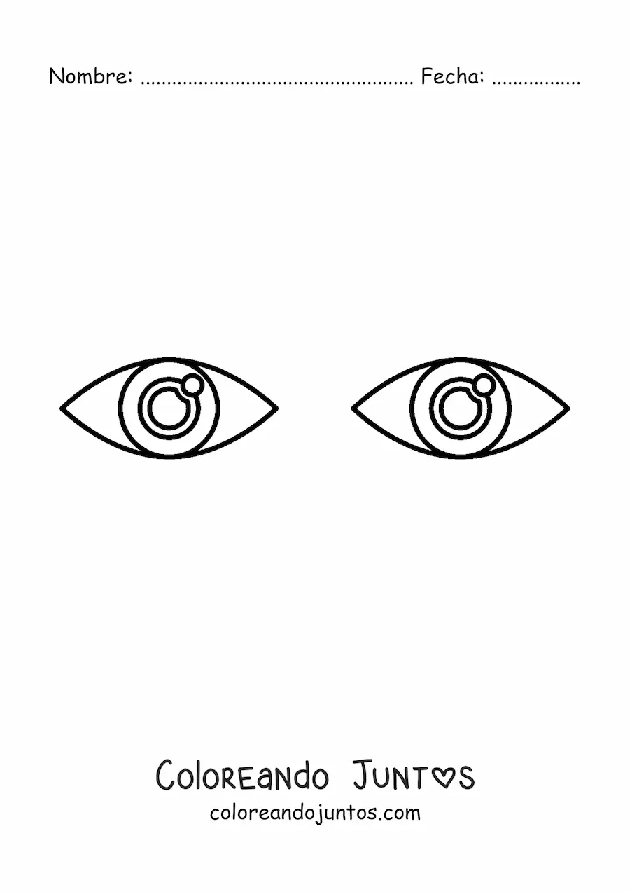 Imagen para colorear de un par de ojos abiertos
