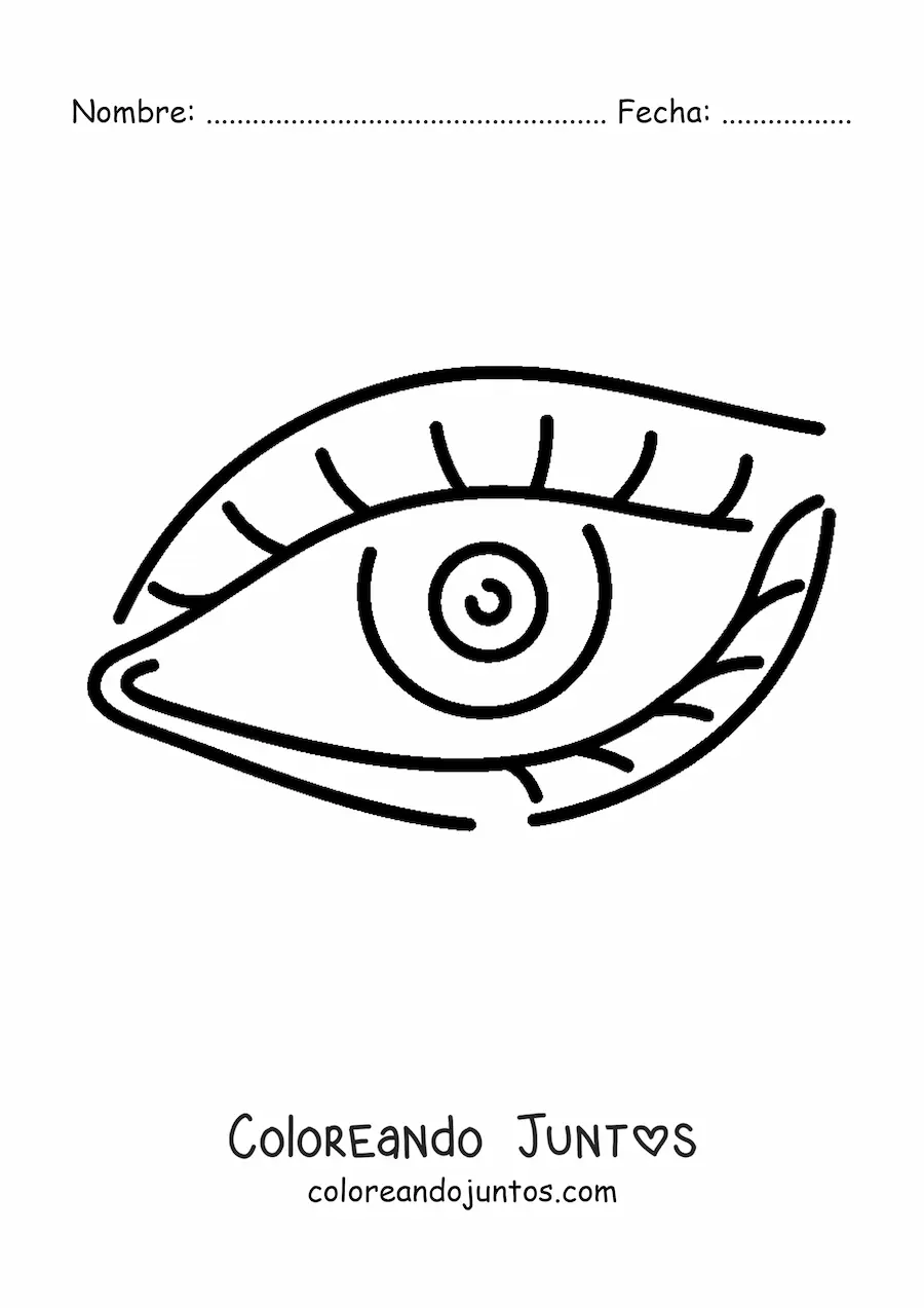 Imagen para colorear de un ojo sencillo grande