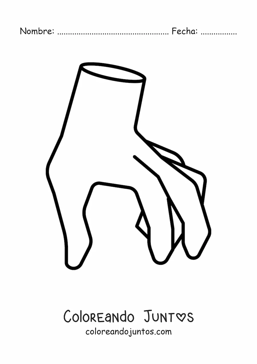 Imagen para colorear de una mano