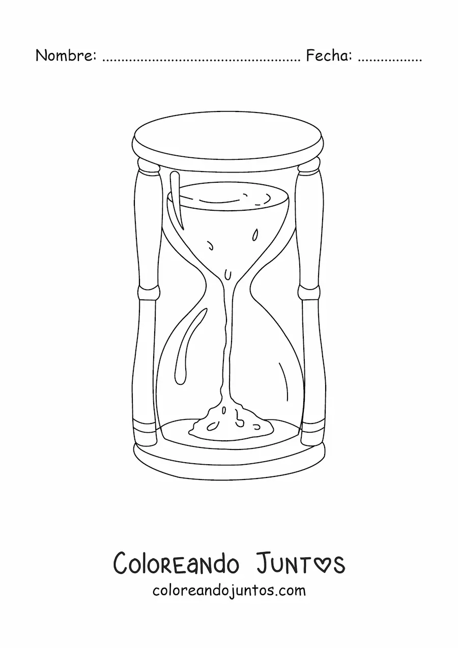 Imagen para colorear de un reloj de arena