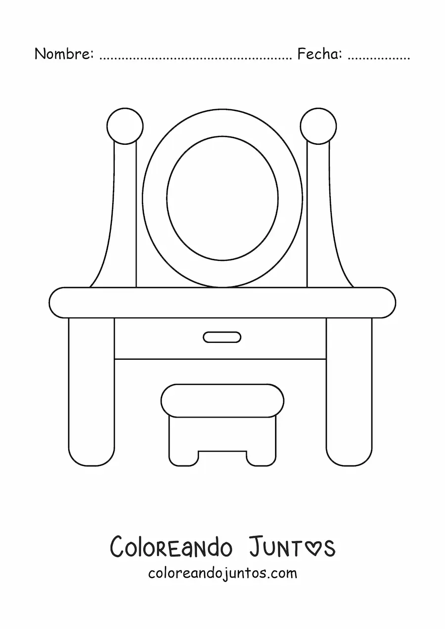 Imagen para colorear de un tocador